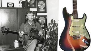 Paul McCartney's 1960 Hofner bass and a 1962 Fender Stratocaster, played by the Beatles, is headed to auction