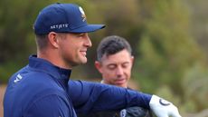 Bryson DeChambeau and Rory McIlroy before The Showdown 