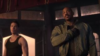 Lewis Tan and Mehcad Brooks in Mortal Kombat 2
