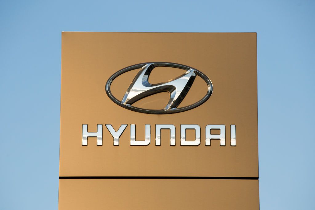 Hyundai logo outside