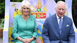 King Charles III and Queen Camilla try out a Coronation bench