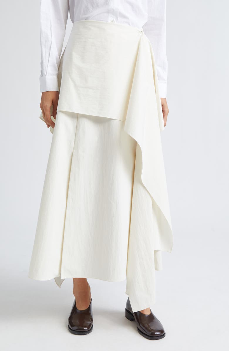 Layered Cotton &amp;amp; Nylon Skirt
