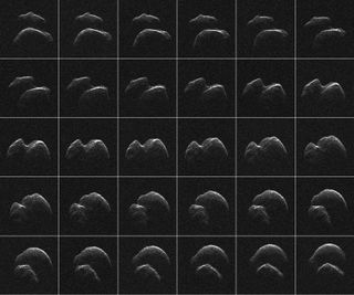 Imagery of the asteroid 2014 JO25, generated with radar data collected using NASA's Goldstone Solar System Radar in California's Mojave Desert.