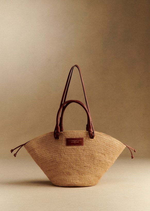 Justine Basket Bag - Natural Raffia - Raffia - S&eacute;zane