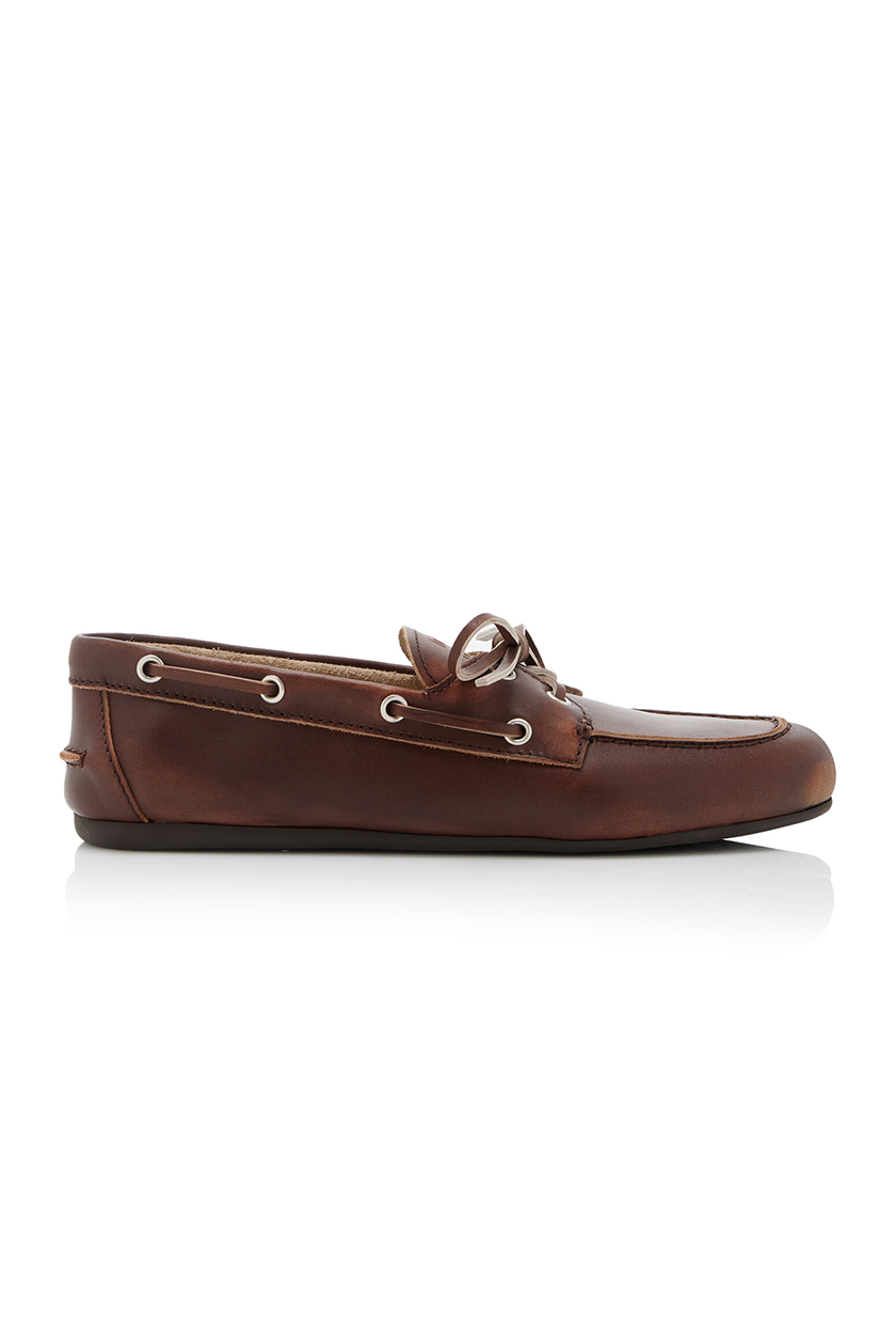 Lace-Up Leather Boat Shoes