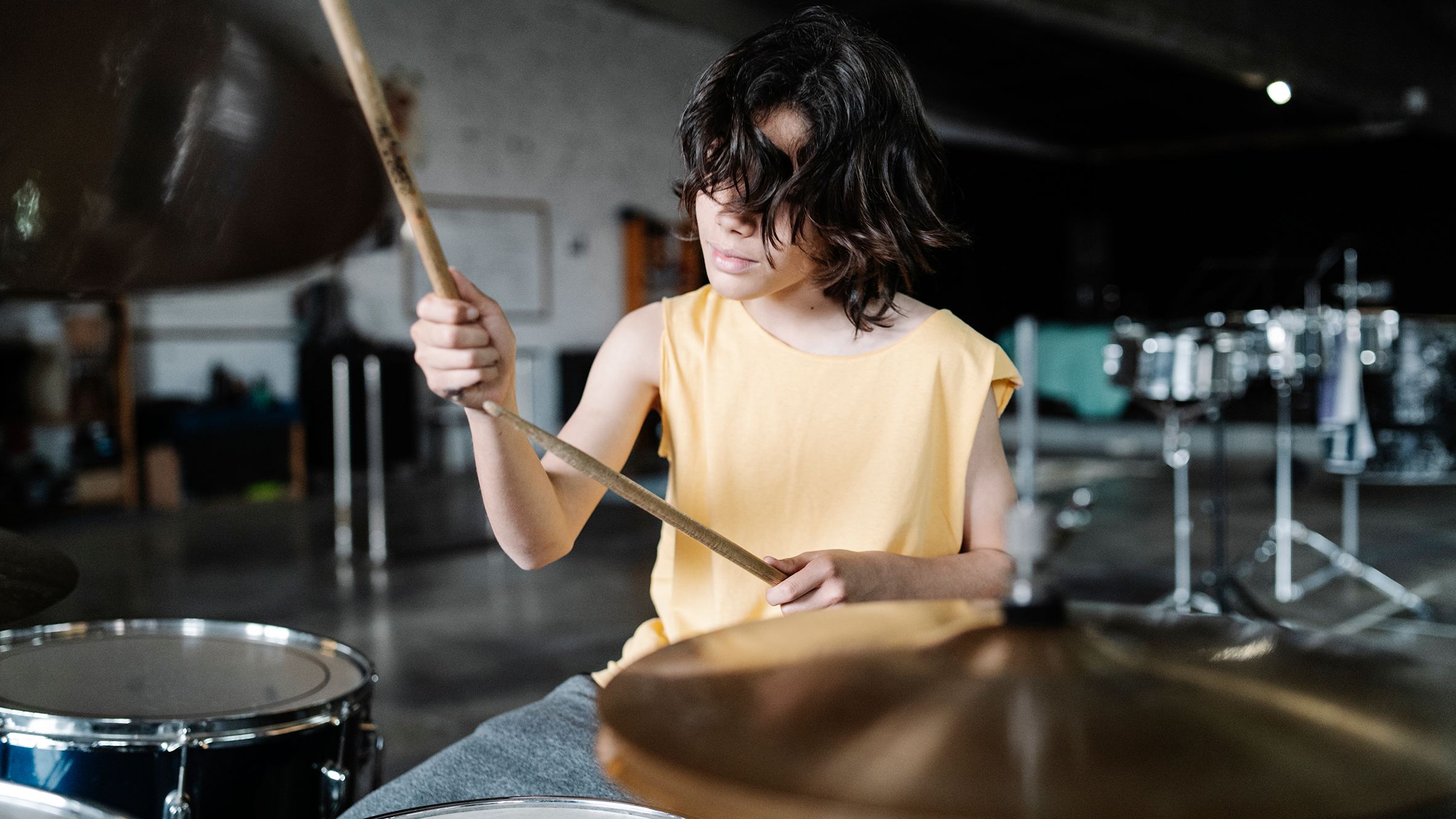 child playing drums