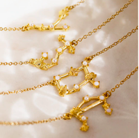 1. Gemstone Zodiac Necklace (Gold)