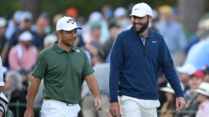 Xander Schauffele and Scottie Scheffler during The Masters