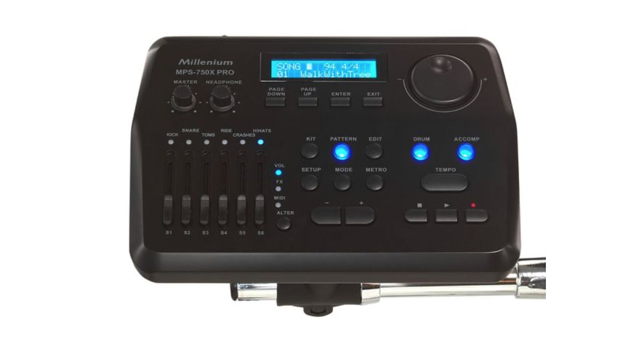 Millenium MPS-750X Pro Mesh electronic drum set with real drum shells