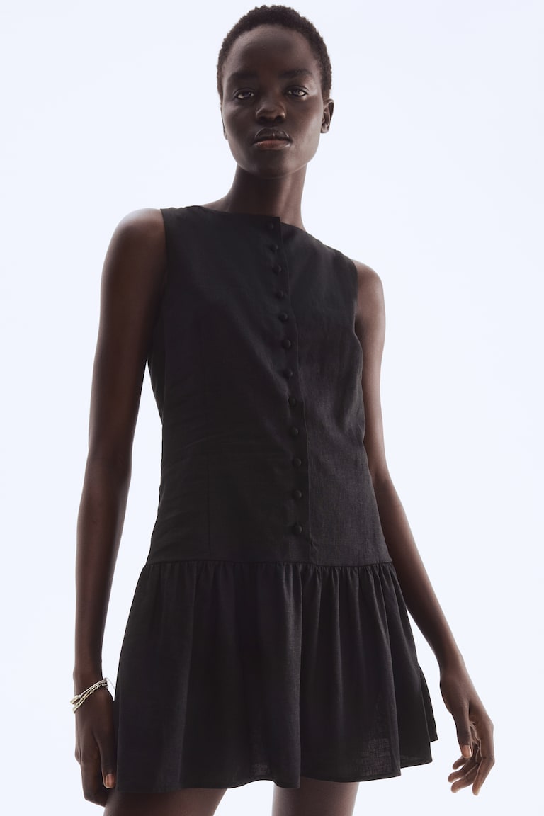 Linen-Blend Dress
