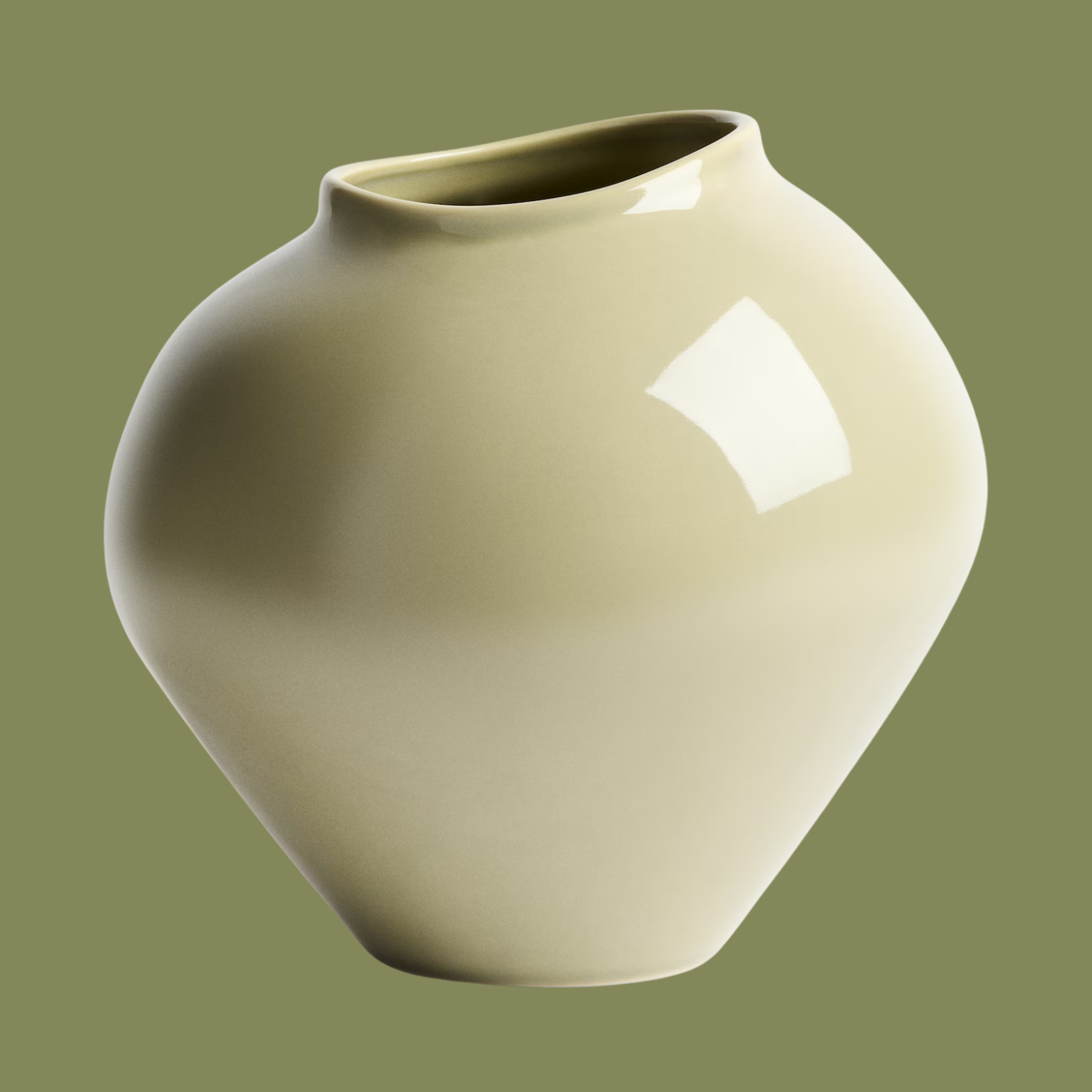 A light green vase