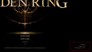 A screenshot of the version number on the Elden Ring main menu, in the bottom right of the screen