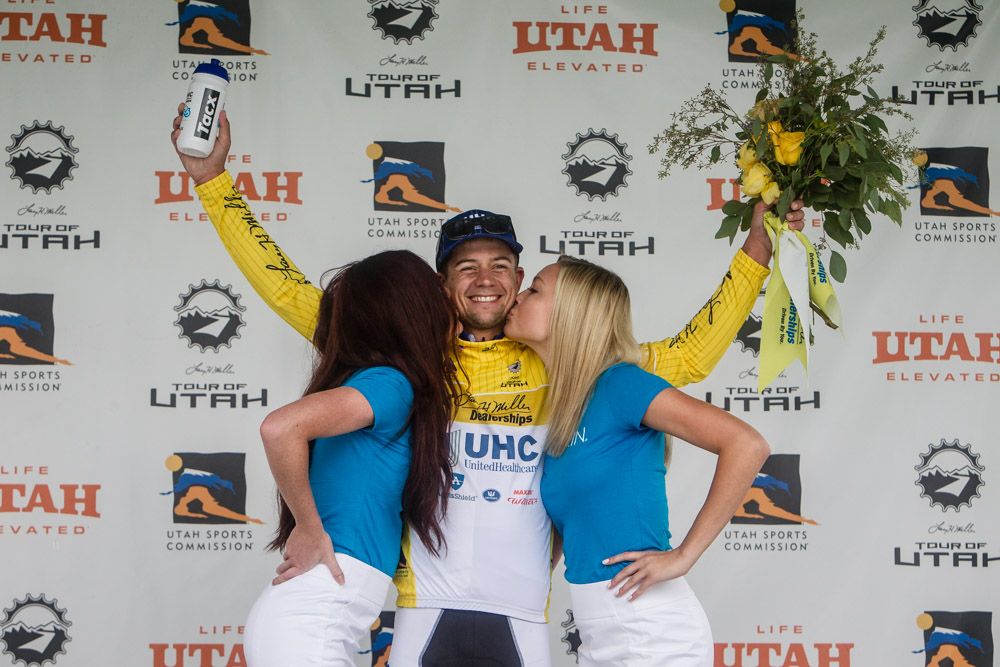Kiel Reijnen (UnitedHealthcare) takes the yellow jersey after stage 1.