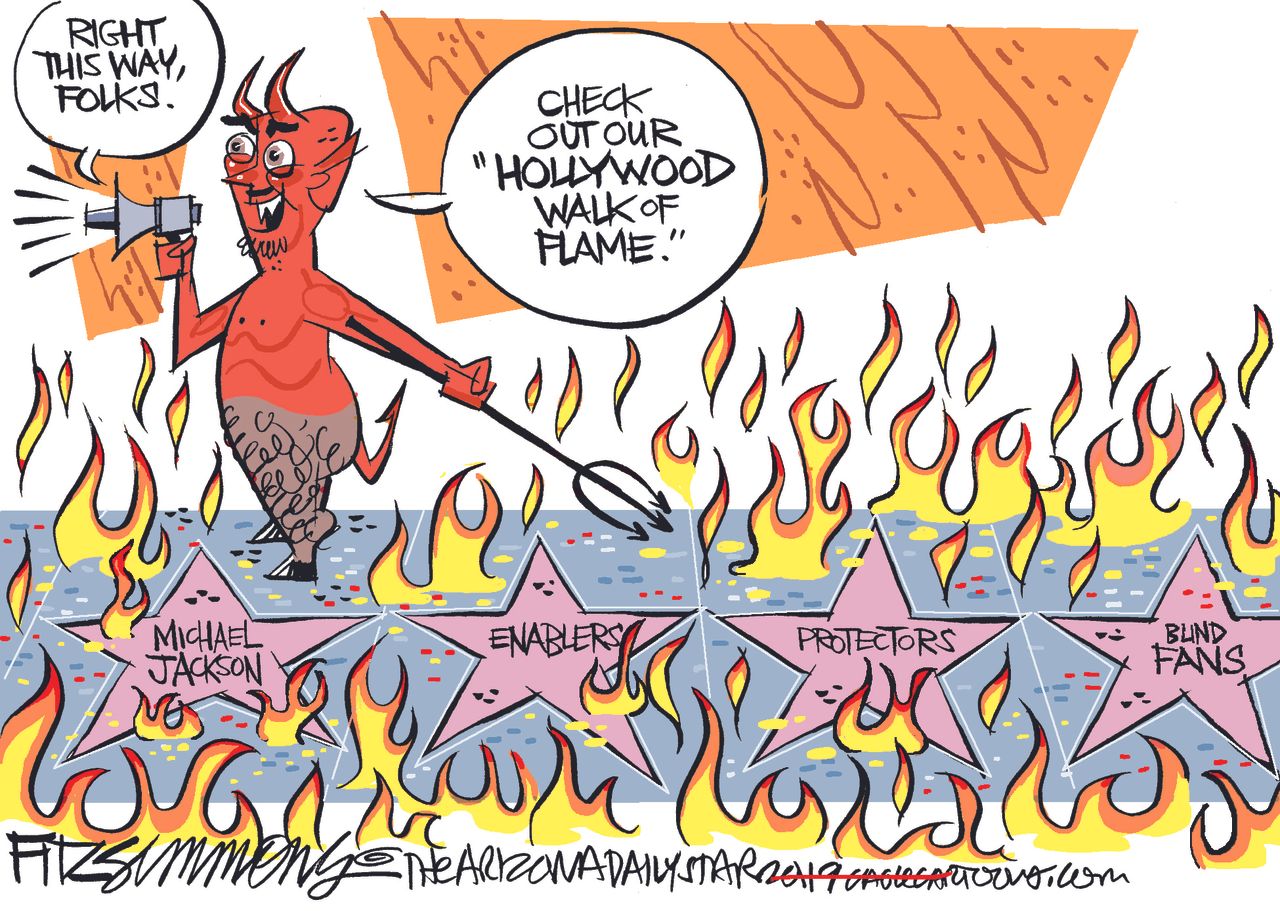 Editorial Cartoon U.S. Michael Jackson Devil Hollywood Walk of fame