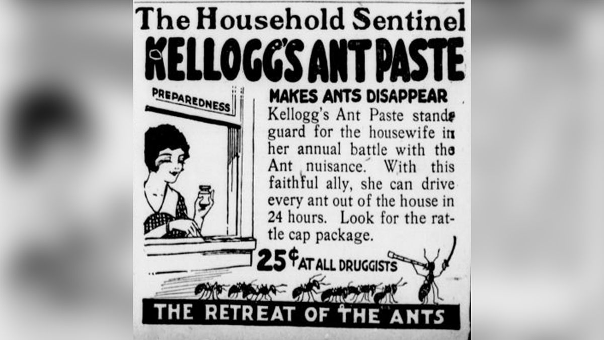 An newspaper ad for Kellogg&#039;s Ant Paste.