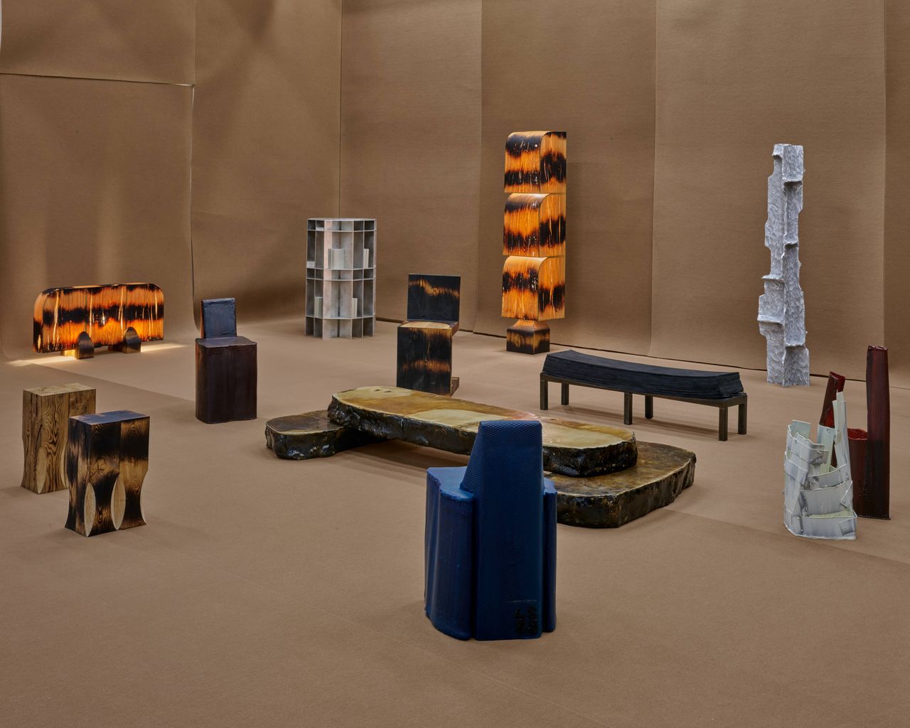 contemporary furniture in art gallery
