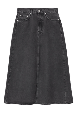 COS A-Line Denim Midi Skirt