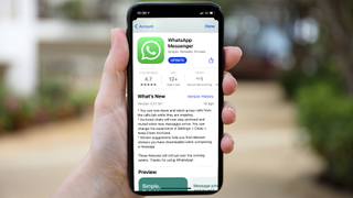 WhatsApp update on an iPhone X