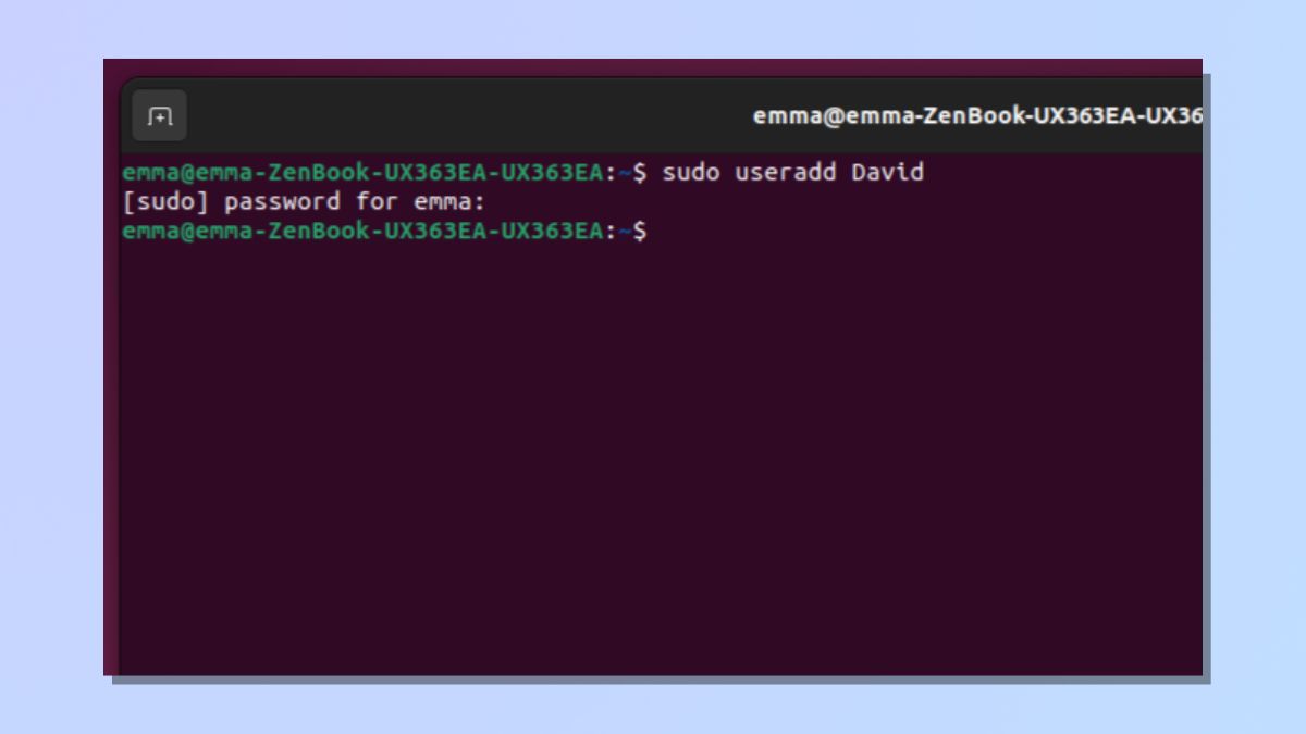 Снимок экрана, показывающий, как добавлять пользователей в Linux — Добавить пользователя