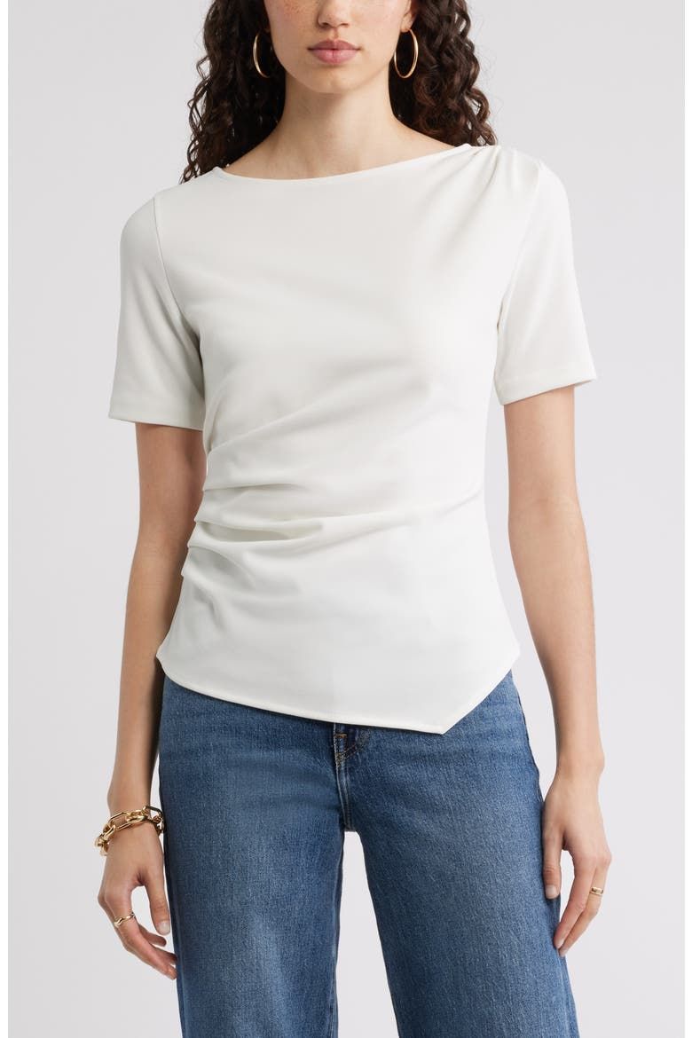 Asymmetric Gathered Tee