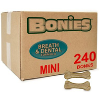 BONIES Natural Dental Health Bulk Box Mini (240 Bones) |RRP: $79.99 | Now: $69.59 | Save: $10.40 (13%) at Entirely Pets