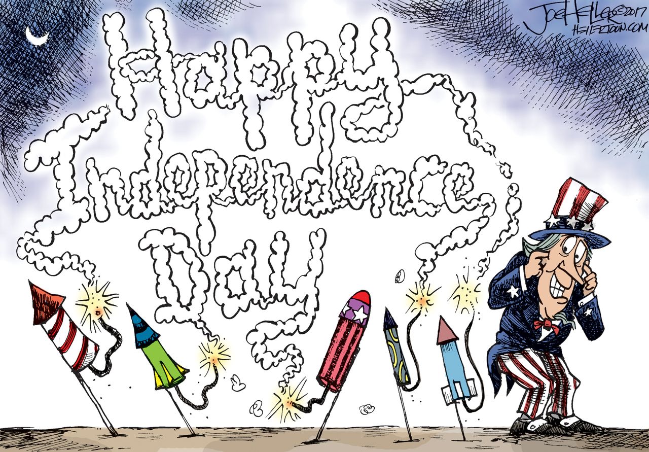 Editorial cartoon U.S. fourth of July