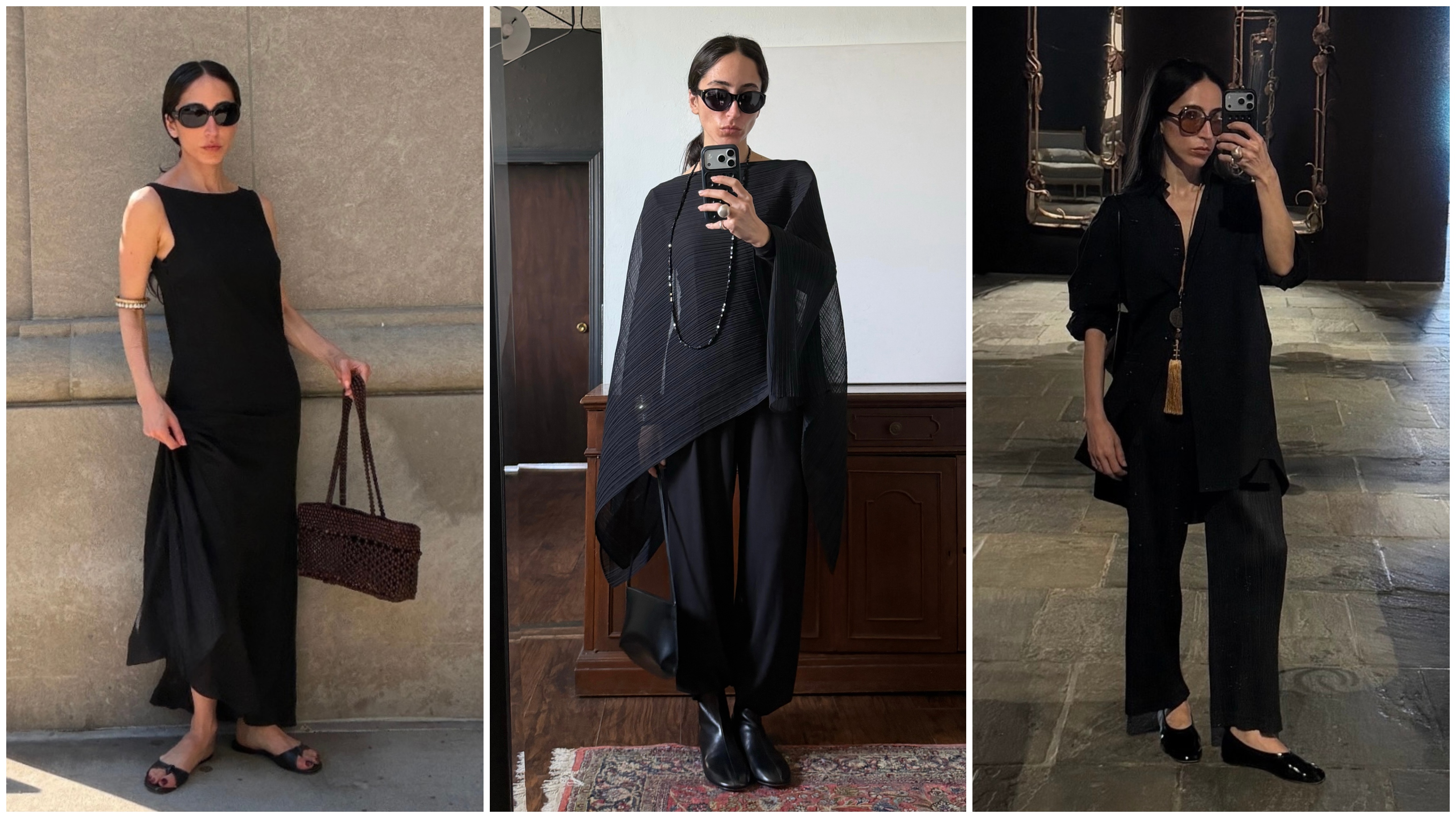 collage of Alexis Badiyi wearing flats 