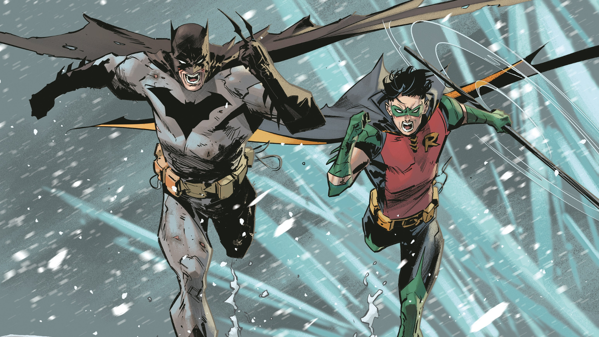 Batman and Robin battle Failsafe outside the Fortress of Solitude in Batman  #130 | GamesRadar+