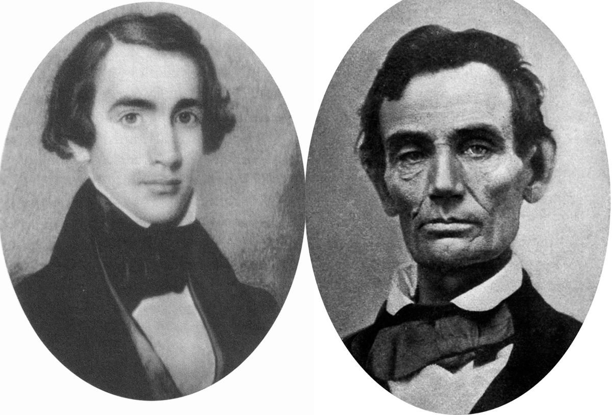 Joshua Speed (left) and Abraham Lincoln