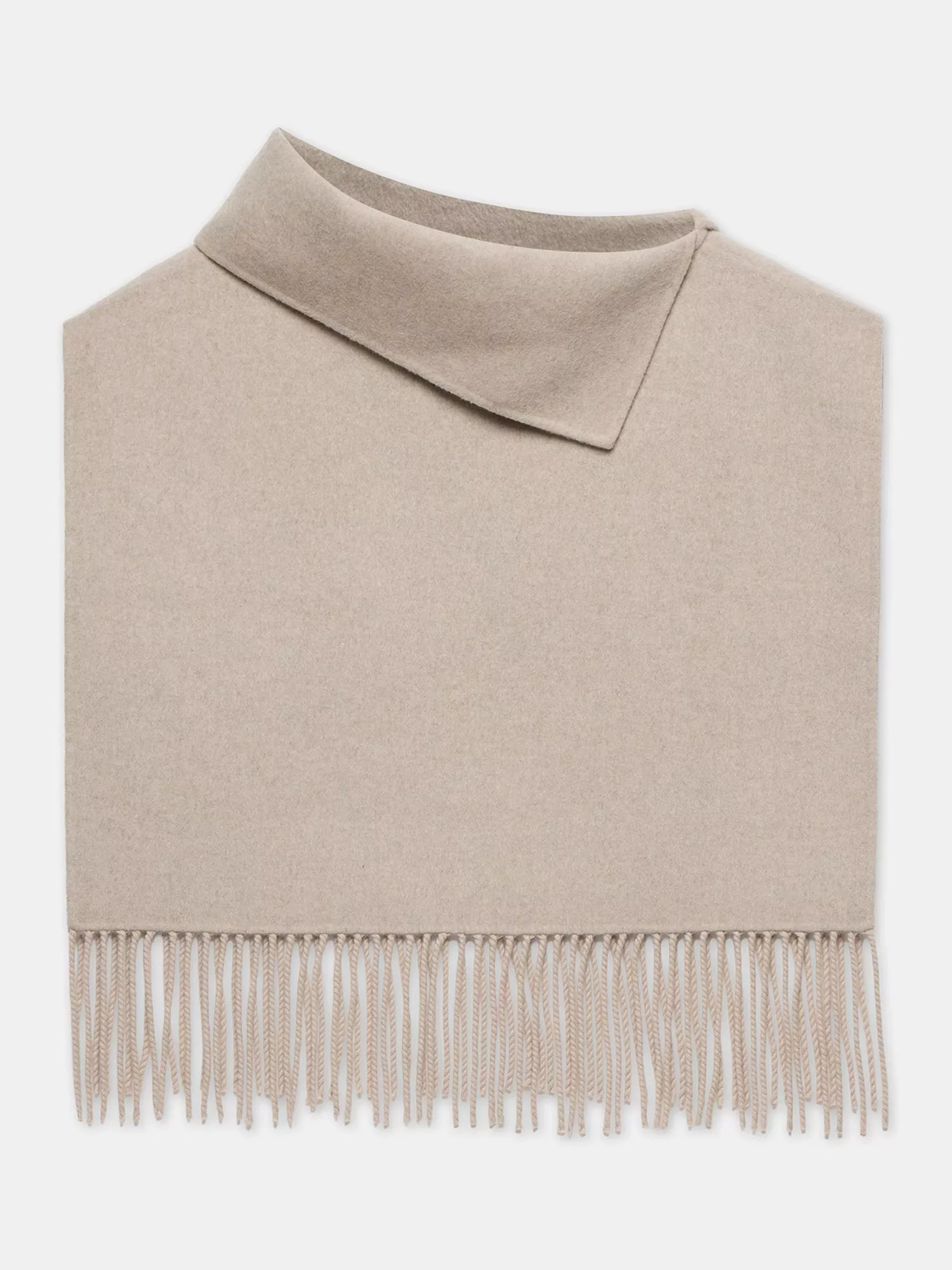 Wool Blend Fringed Poncho
