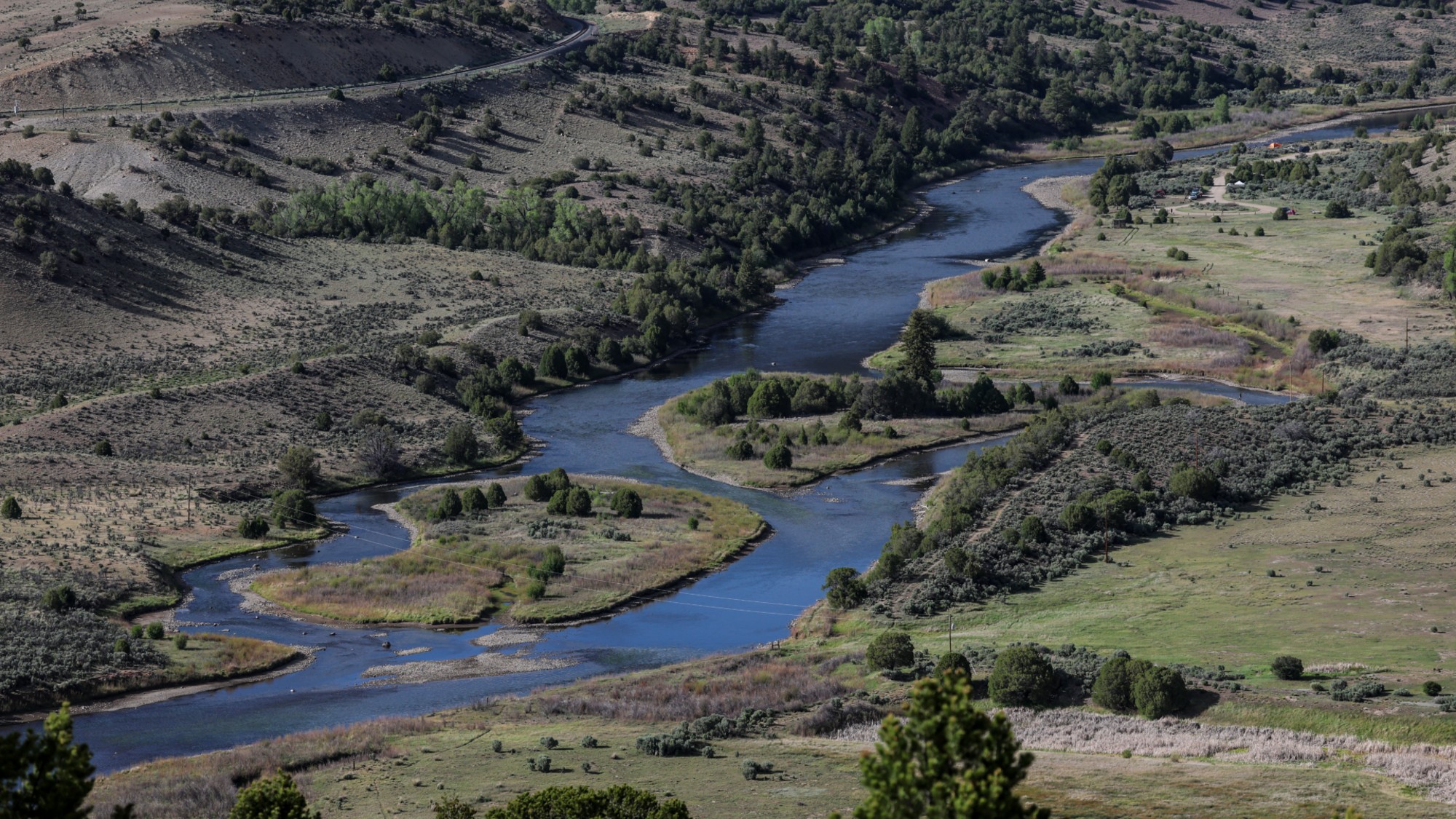 The Colorado River flows through Eagle County, Colorado. 
