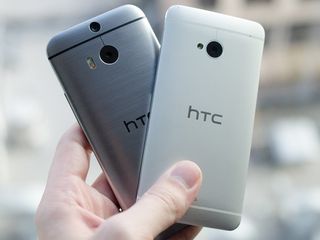 HTC One M7 and One M8 next to one another
