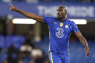 Romelu Lukaku in action for Chelsea against Leicester City in May 2022.