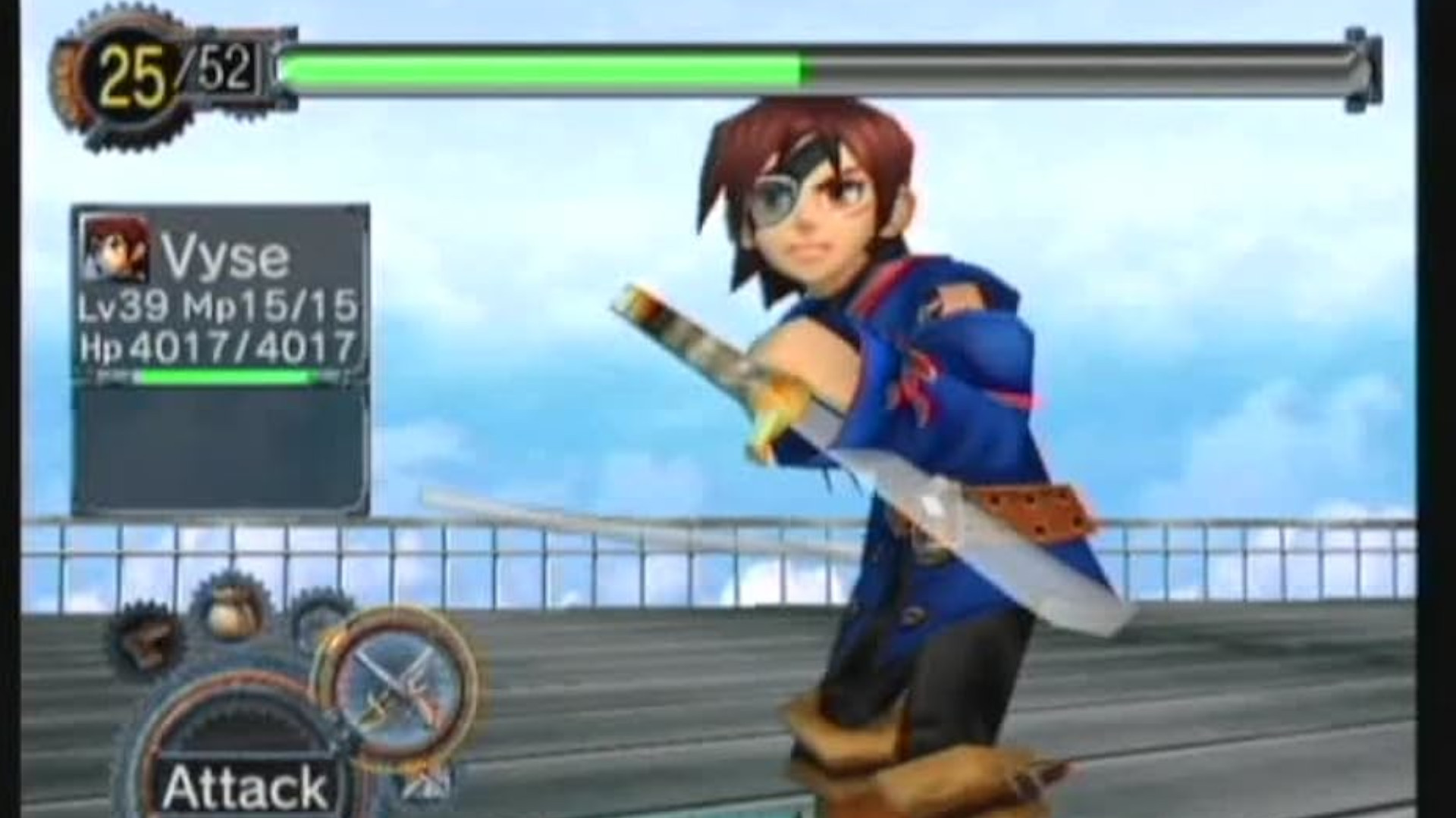 Skies of Arcadia screenshot of Vyse on a ship
