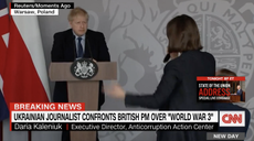 Ukrainian journalist confronts Boris Johnson.