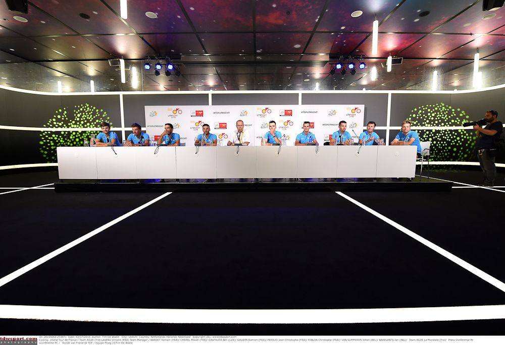 AG2R on the press conference podium
