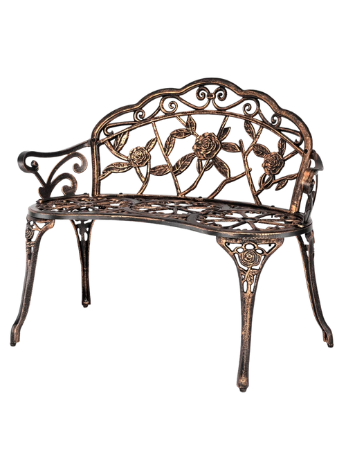 Metal Rose Patio Bench