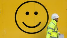 Worker and a smiley face