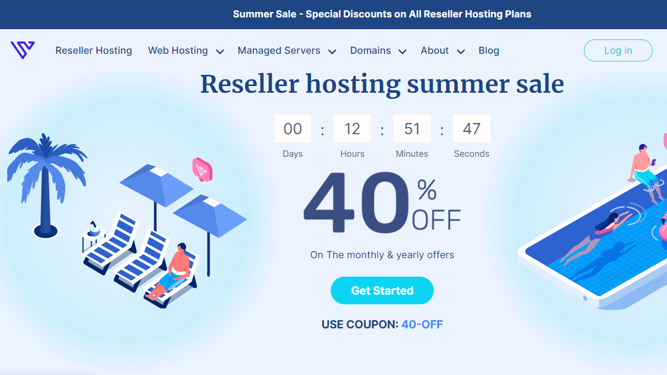 Verpex reseller hosting homepage screenshot