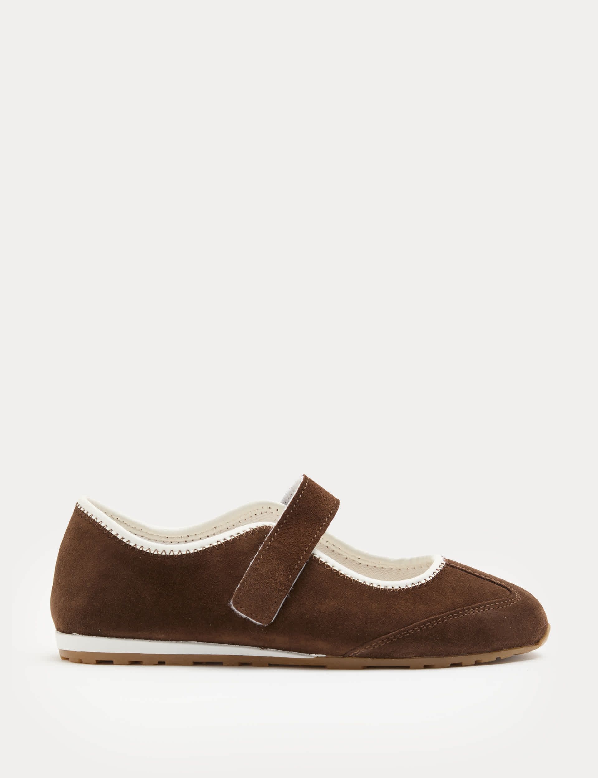 Suede Single Strap Mary Jane Trainers