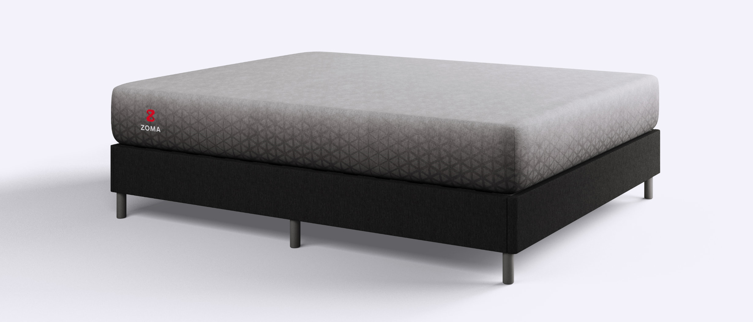 Review image shows the Zoma Memory Foam Mattress on a black box spring