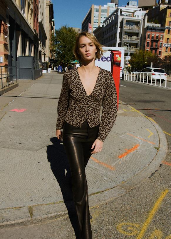 Anouck Cardigan - Leopard Jacquard - Merino Wool - S&amp;eacute;zane