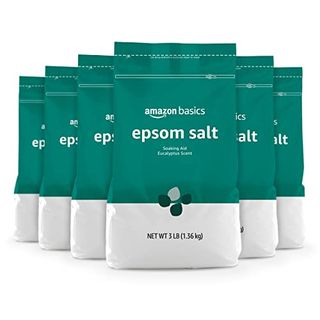 Amazon Basics Epsom Salt Soaking Aid, Eucalyptus Scented, 3 Pound (pack of 6) (previously Solimo)