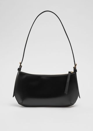 Glossed-Leather Shoulder Bag