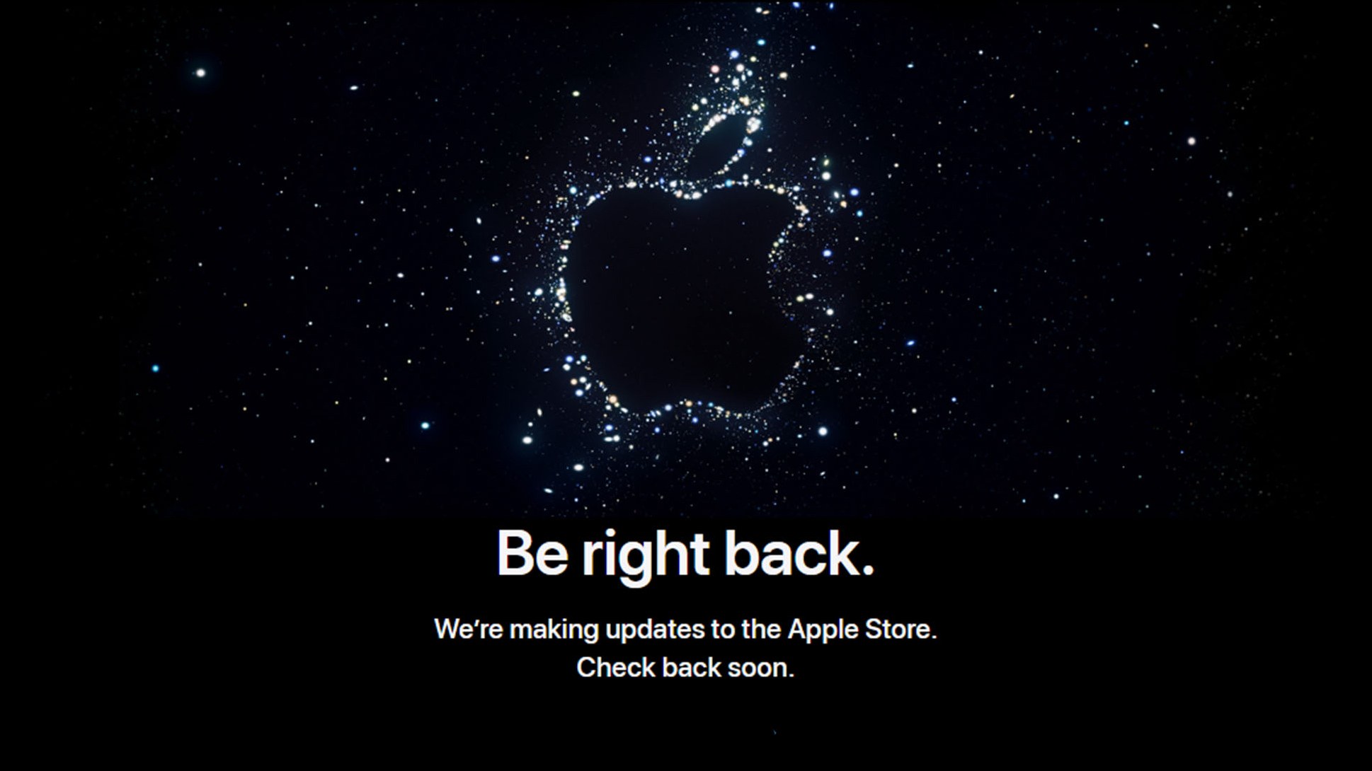 Apple Store "Be right back" page