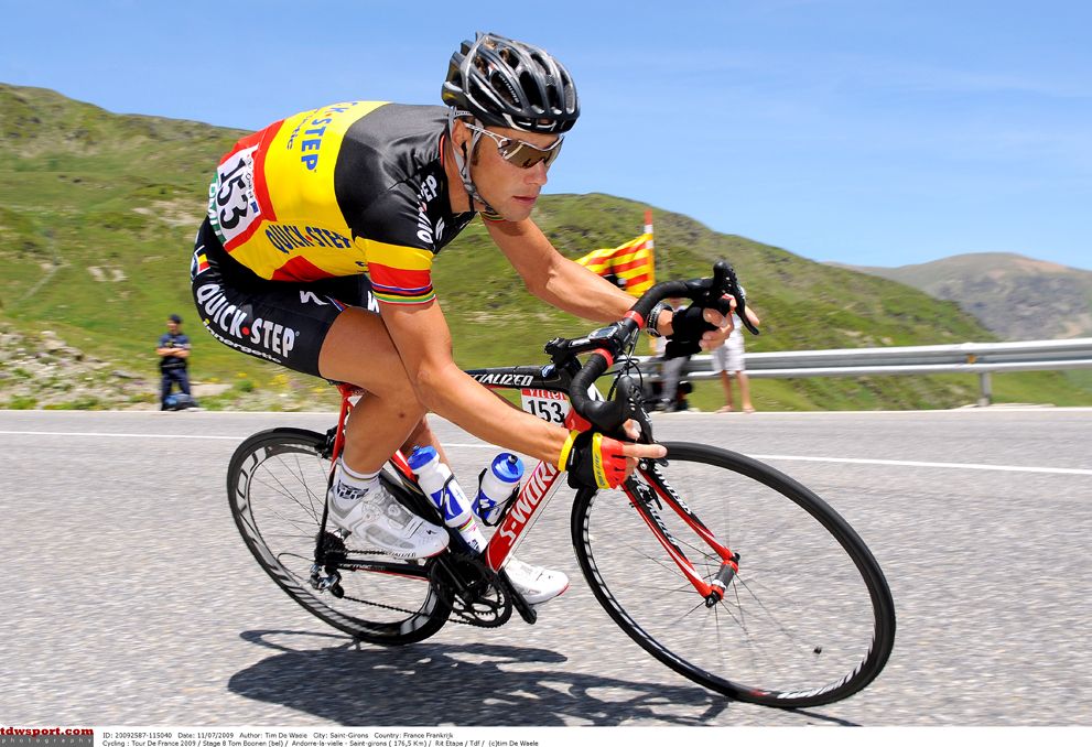 Boonen in the Belgian National Champion jersey during the 2009 Tour de France