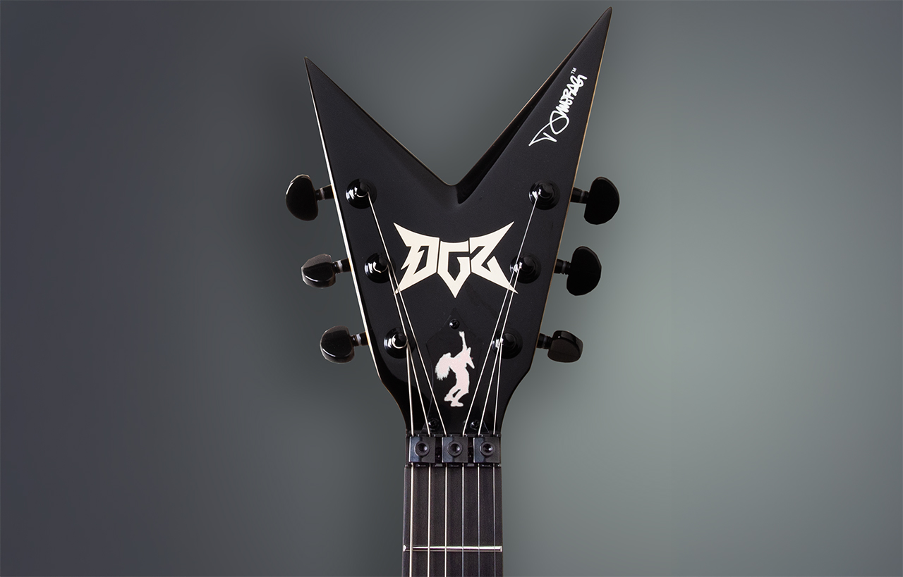 Dime Guitarz Culprit headstock with Dimebolt feature