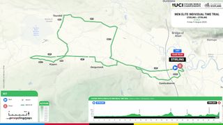 UCI Glasgow Road World Championships 2023 time trial course maps, men's elite