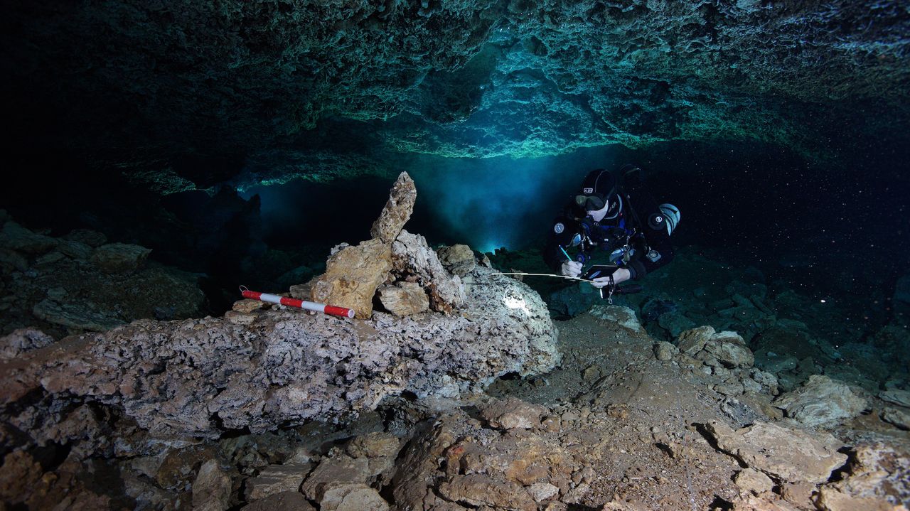 The cave divers took countless measurements and photos, and collected samples for the archaeologists.