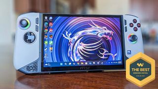 MSI Claw 8 AI+ handheld with 'The Best' award from Windows Central